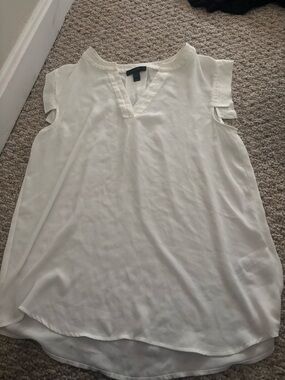 J. Crew Cream Split-Sleeve V-Neck Blouse
